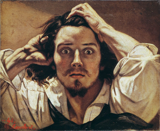 {{ product_title }} Fine Art Print | {{ product_vendor }} Jakero77 Gustave Courbet - The Desperate Man Self Portrait (1843-45) Signed - 17"x22" Print Art Print  Jakero77