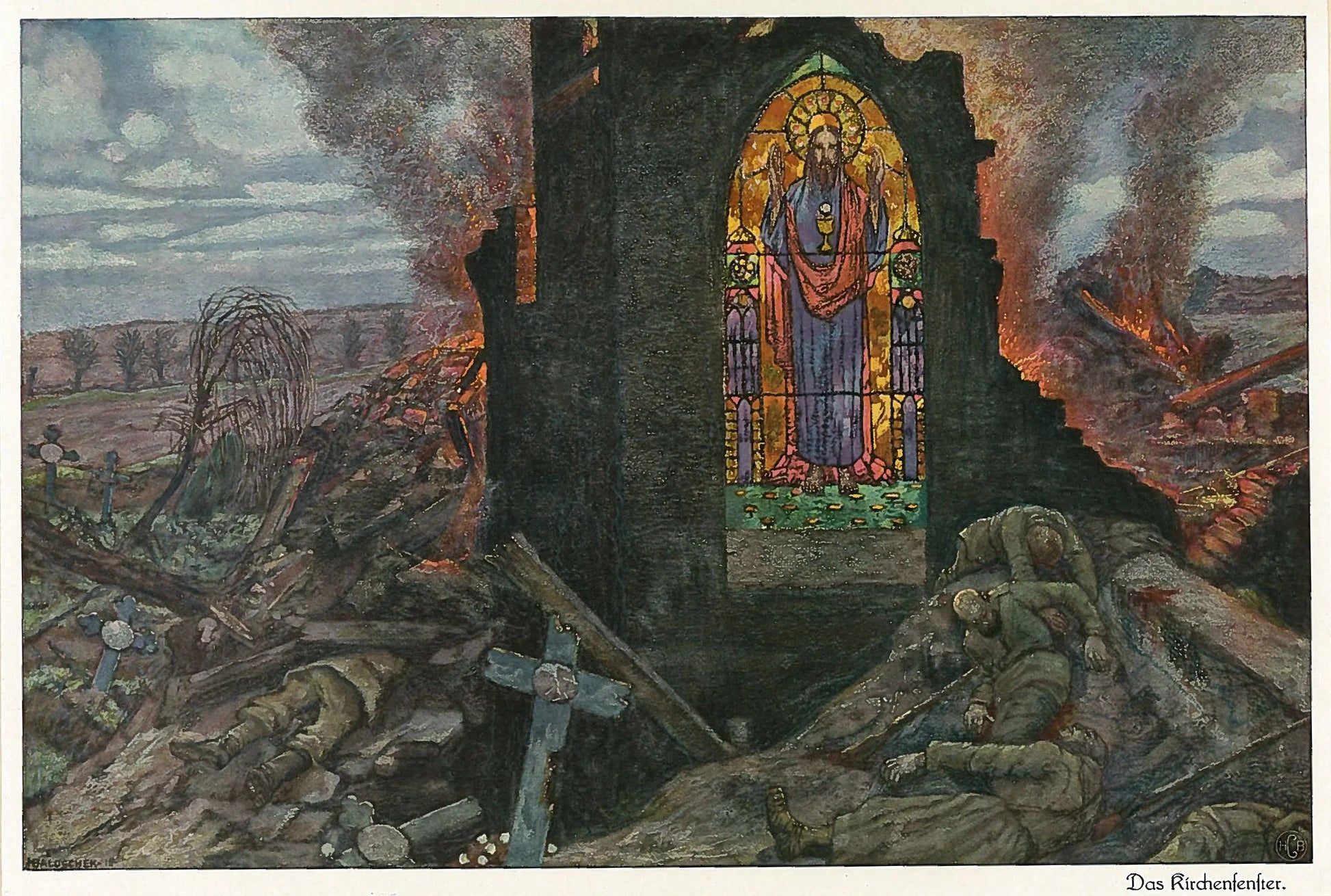 {{ product_title }} Fine Art Print | {{ product_vendor }} Jakero77 Hans Baluschek - Der Krieg Tafel, The War Panel (1915) - 17" x 22" Fine Art Print Art Print  Jakero77