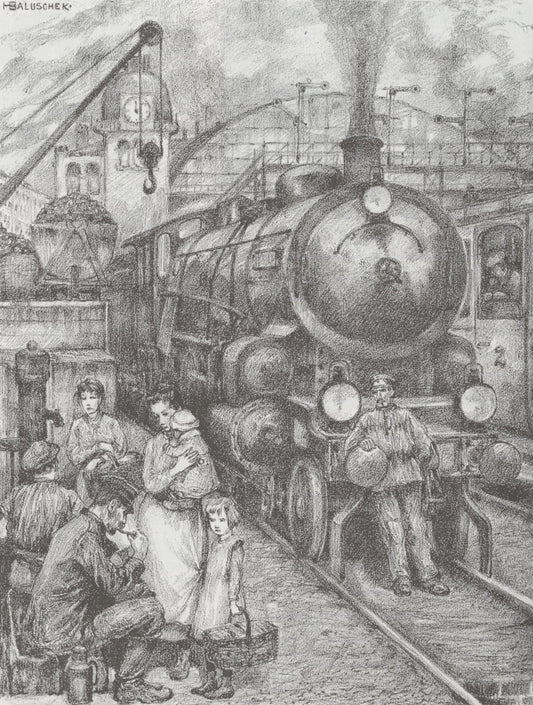 {{ product_title }} Fine Art Print | {{ product_vendor }} Jakero77 Hans Baluschek - Die Locomotive (1921) Signed - 17" x 22" Fine Art Print Art Print  Jakero77