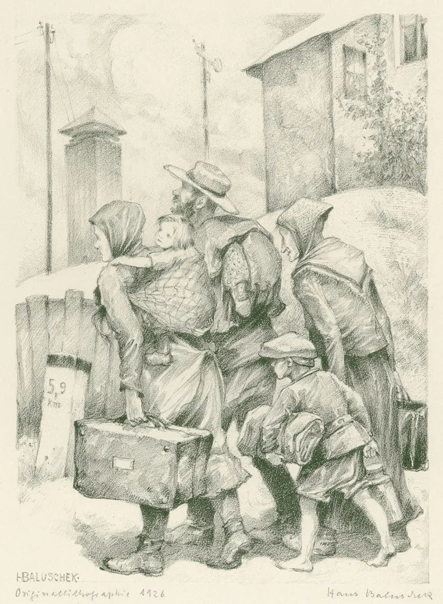 {{ product_title }} Fine Art Print | {{ product_vendor }} Jakero77 Hans Baluschek - Volk Wanderarbeiter (1926) Signed - 17" x 22" Fine Art Print Art Print  Jakero77