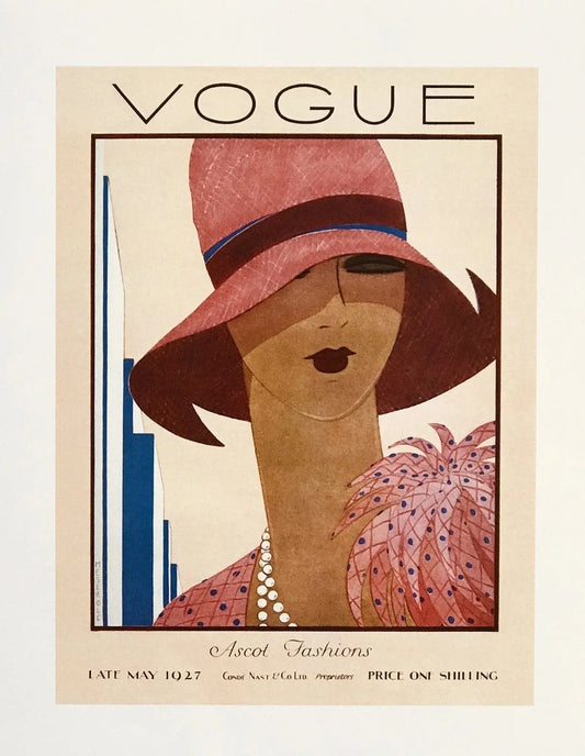 {{ product_title }} Fine Art Print | {{ product_vendor }} Jakero77 Harriet Meserole - Vintage Vogue Ascot Fashions Cover (1927) - 17"x22" Art Print Art Print  Jakero77
