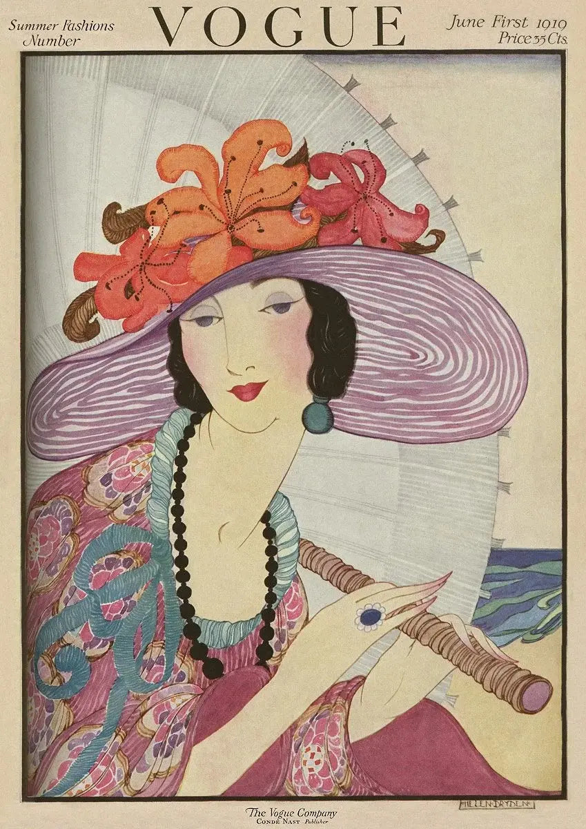 {{ product_title }} Fine Art Print | {{ product_vendor }} Jakero77 Helen Dryden - Vintage Vogue Summer Fashions Cover (1919) - 17" x 22" Art Print Art Print  Jakero77