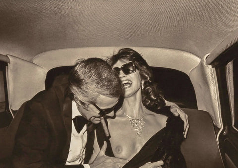 {{ product_title }} Fine Art Print | {{ product_vendor }} Jakero77 Helmut Newton - Nude Fashion Model Breast Man Cigar (1973) - 17" x 22" Art Print Art Print  Jakero77