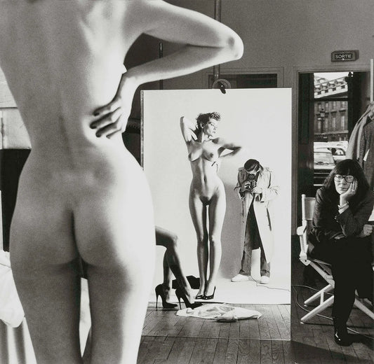 {{ product_title }} Fine Art Print | {{ product_vendor }} Jakero77 Helmut Newton Photographs Sylvia Gobbel Nude Wife June Watching (1981) Vogue Paris - 17"x22" Fine Art Print Art Print  Jakero77