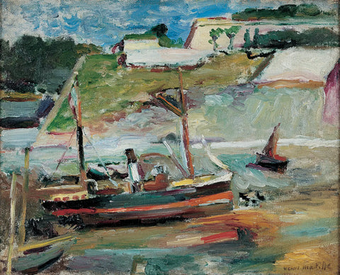 {{ product_title }} Fine Art Print | {{ product_vendor }} Jakero77 Henri Matisse - Belle Ile (Le Port de Palais) 1896 Signed - 17" x 22" Art Print Art Print  Jakero77