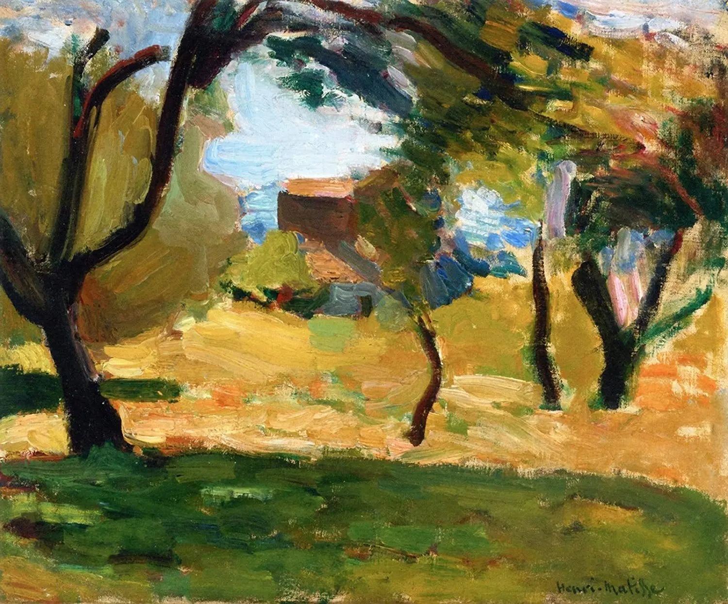 {{ product_title }} Fine Art Print | {{ product_vendor }} Jakero77 Henri Matisse - Corsican Landscape (1898) Impressionism Signed - 17"x22" Print Art Print  Jakero77