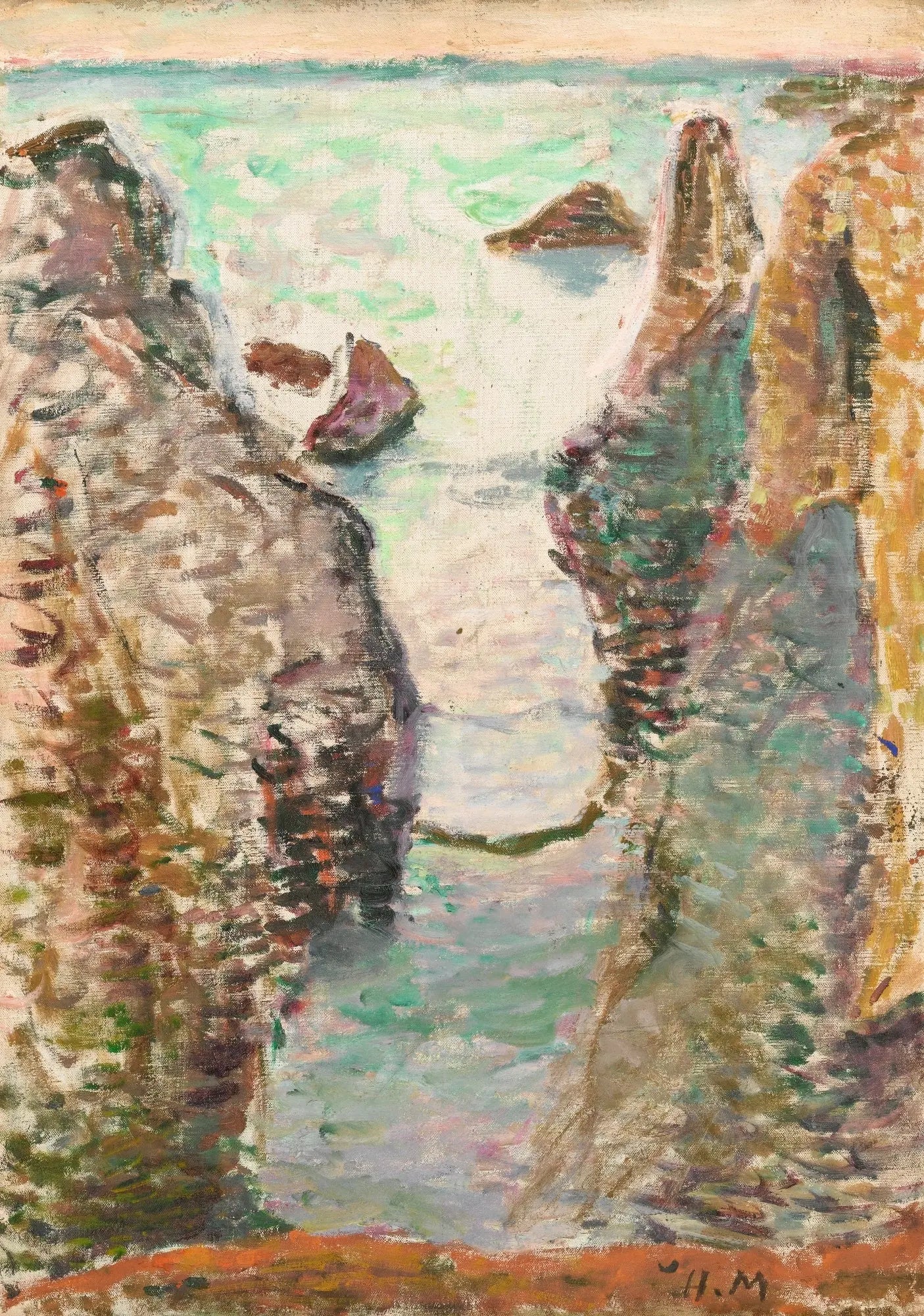 {{ product_title }} Fine Art Print | {{ product_vendor }} Jakero77 Henri Matisse - Falaises, Belle-Ile (1897) Initialed - 17" x 22" Fine Art Print Art Print  Jakero77