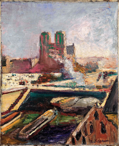 {{ product_title }} Fine Art Print | {{ product_vendor }} Jakero77 Henri Matisse - Notre Dame Cityscape (1900) Signed - 17" x 22" Fine Art Print Art Print  Jakero77