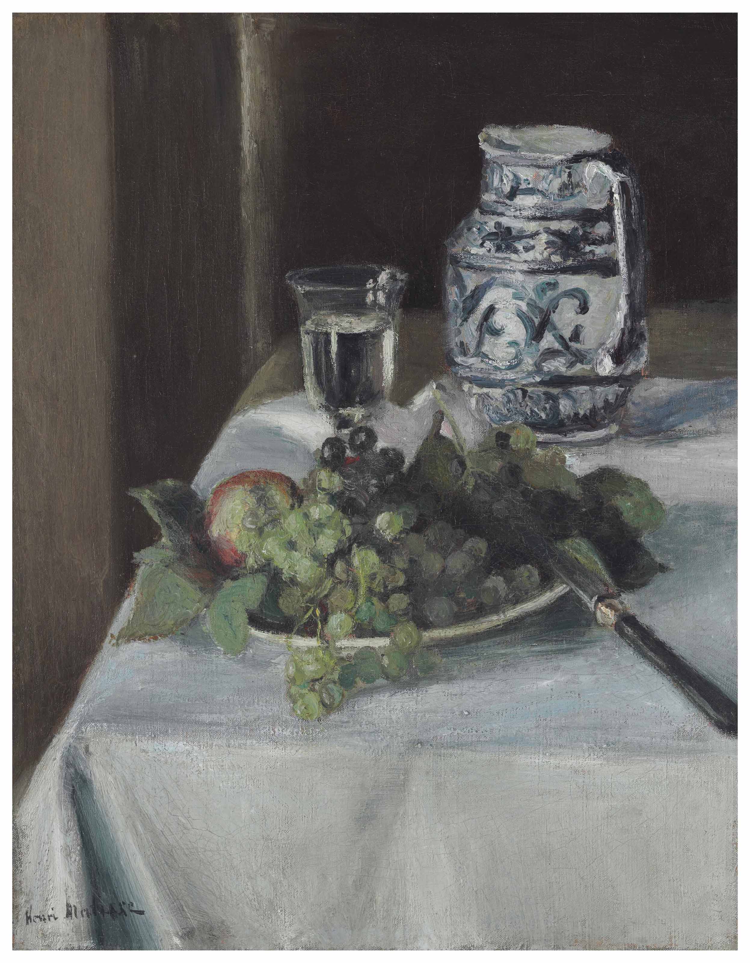 {{ product_title }} Fine Art Print | {{ product_vendor }} Jakero77 Henri Matisse - Still Life with Grapes (1896) Signed - 17" x 22" Fine Art Print Art Print  Jakero77