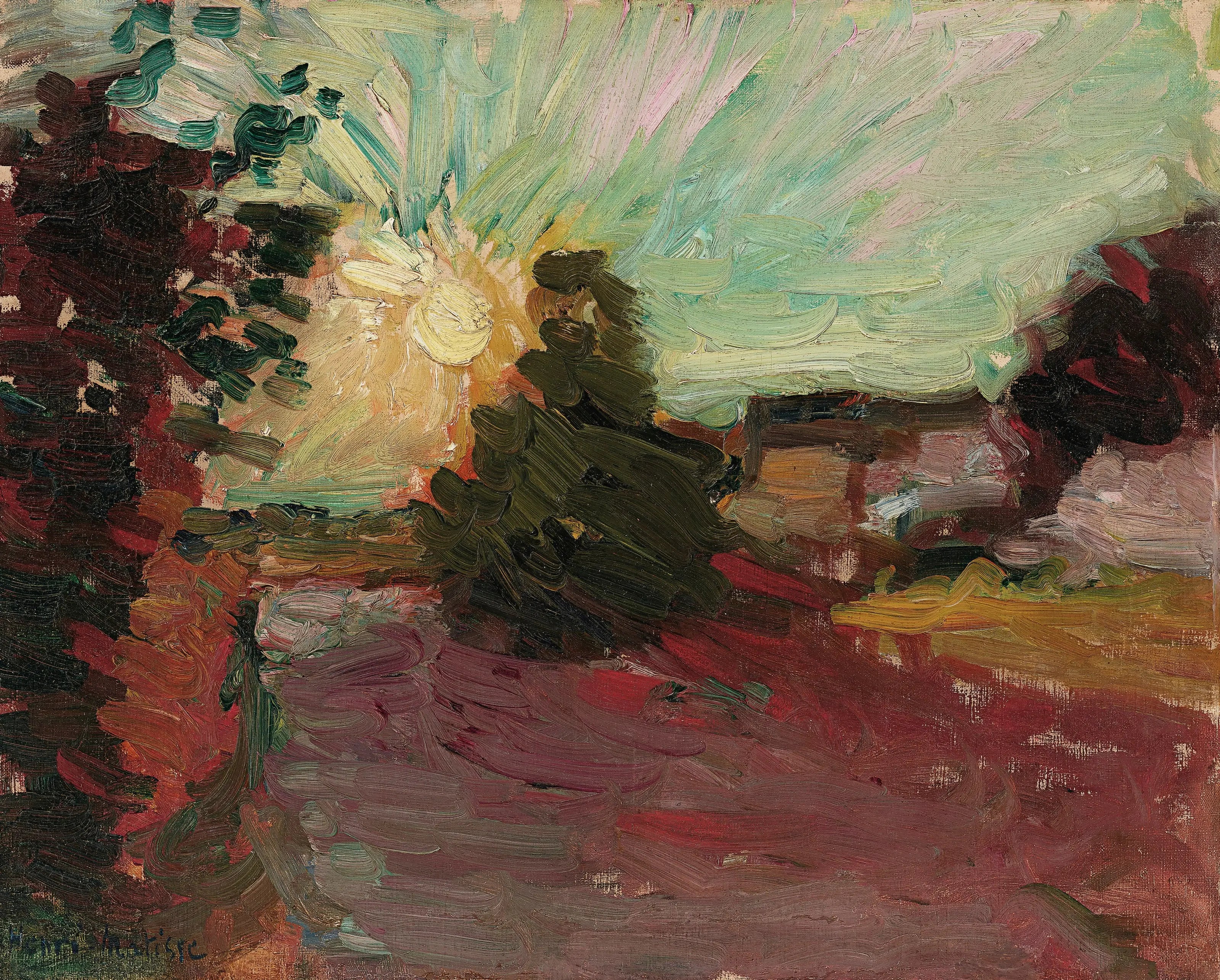 {{ product_title }} Fine Art Print | {{ product_vendor }} Jakero77 Henri Matisse - Sunset in Corsica (1898) Signed - 17" x 22" Fine Art Print Art Print  Jakero77