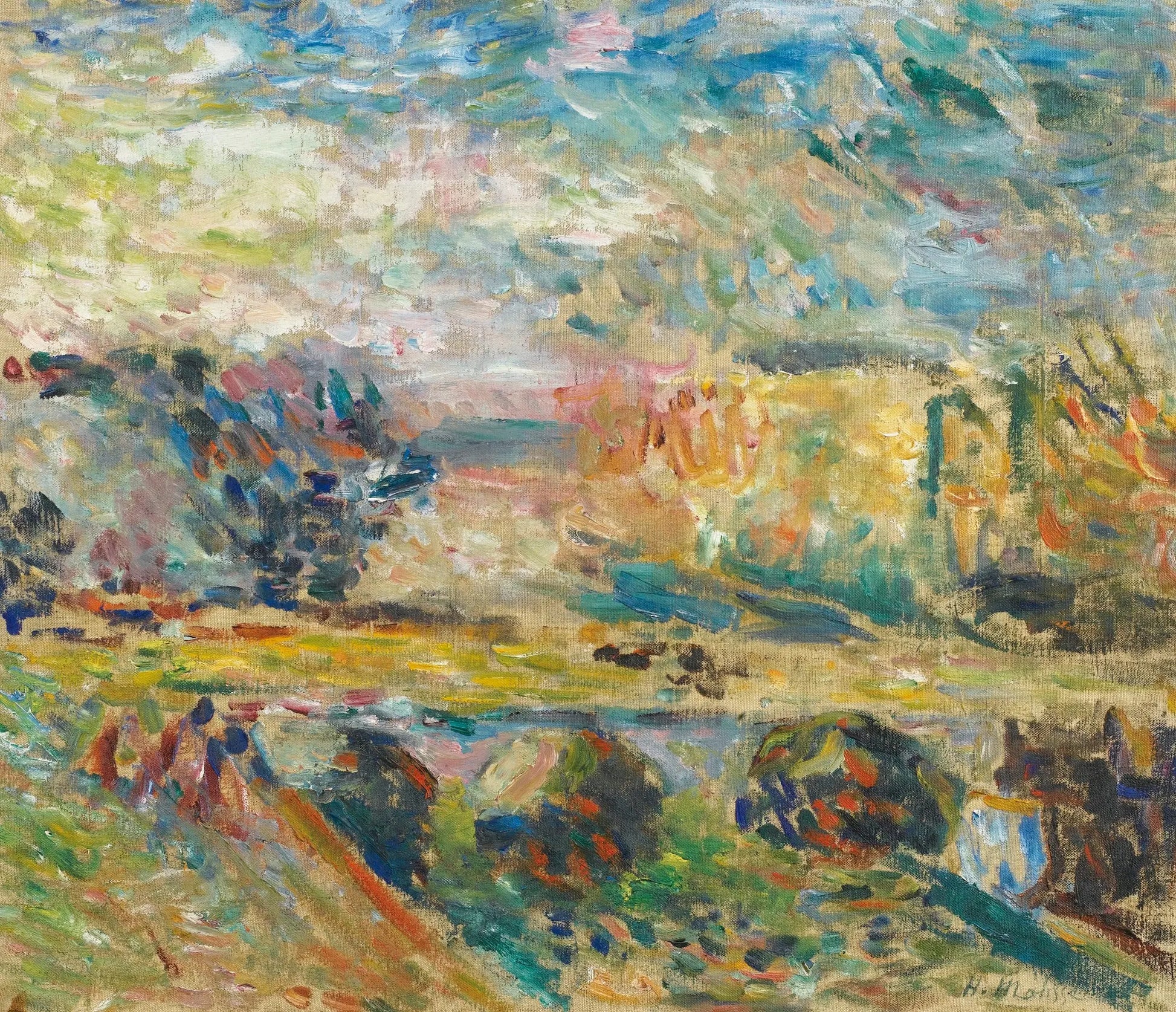 {{ product_title }} Fine Art Print | {{ product_vendor }} Jakero77 Henri Matisse - The Bridge (1901) Landscape Signed - 17" x 22" Fine Art Print Art Print  Jakero77