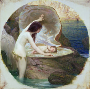 {{ product_title }} Fine Art Print | {{ product_vendor }} Jakero77 Herbert James Draper - A Water Baby (1900) Nude Signed - 17" x 22" Fine Art Print Art Print  Jakero77