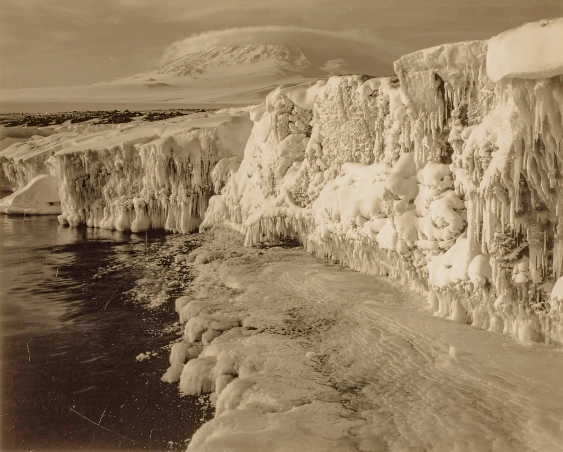 {{ product_title }} Fine Art Print | {{ product_vendor }} Jakero77 Herbert Ponting - Dome Cloud on Mount Erebus (1911) - 17" x 22" Fine Art Print Art Print  Jakero77