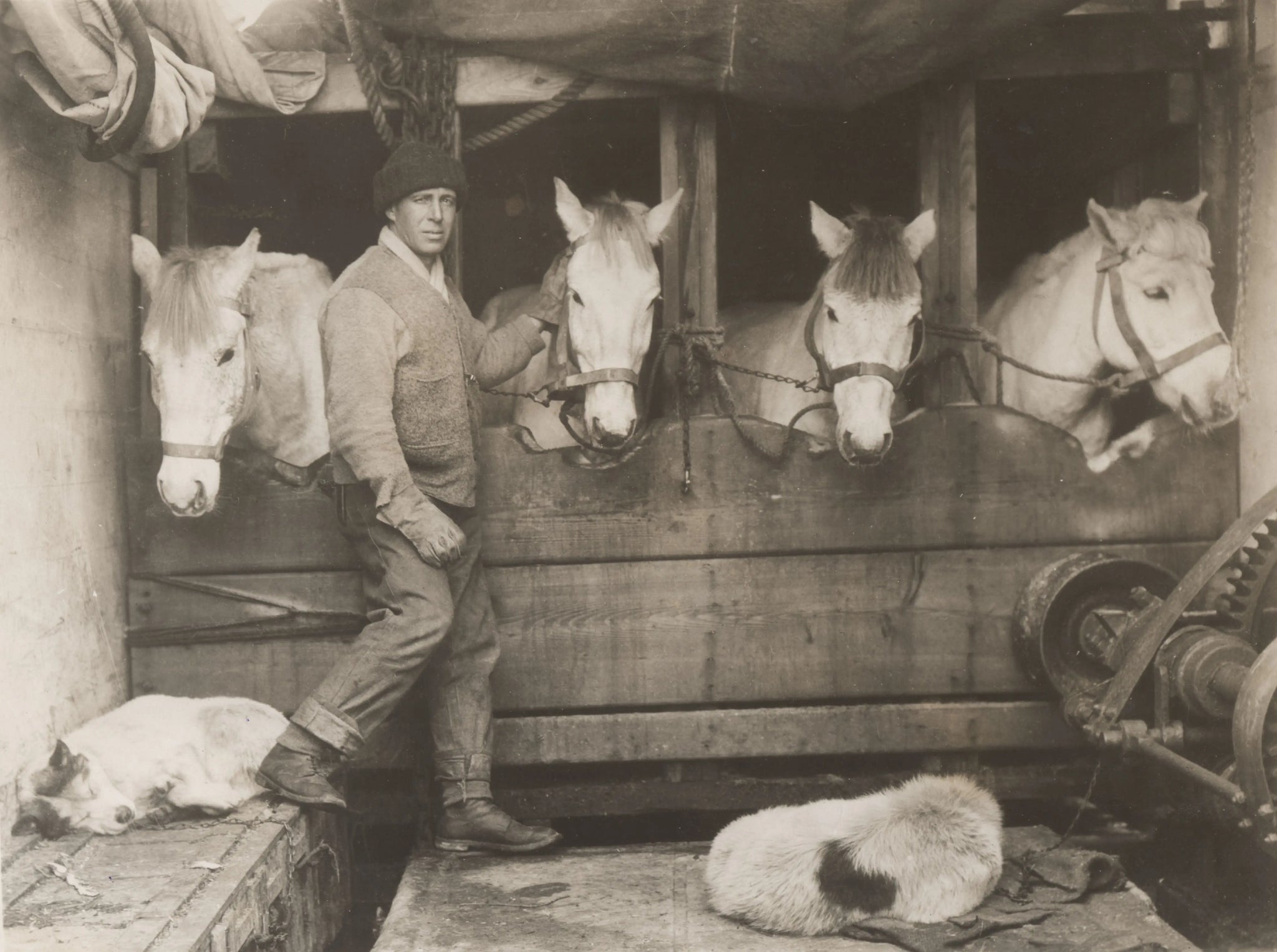{{ product_title }} Fine Art Print | {{ product_vendor }} Jakero77 Herbert Ponting - Lawrence Oates with Ponies South Pole Expedition (1911) - 17"x22" Fine Art Print Art Print  Jakero77