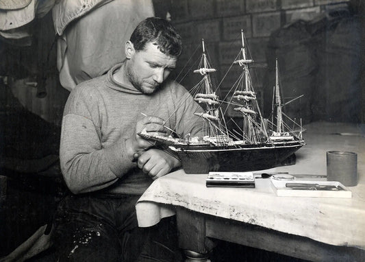 {{ product_title }} Fine Art Print | {{ product_vendor }} Jakero77 Herbert Ponting - Patrick Keohane Model Ship Terra Nova (1911) - 17" x 22" Print Art Print  Jakero77