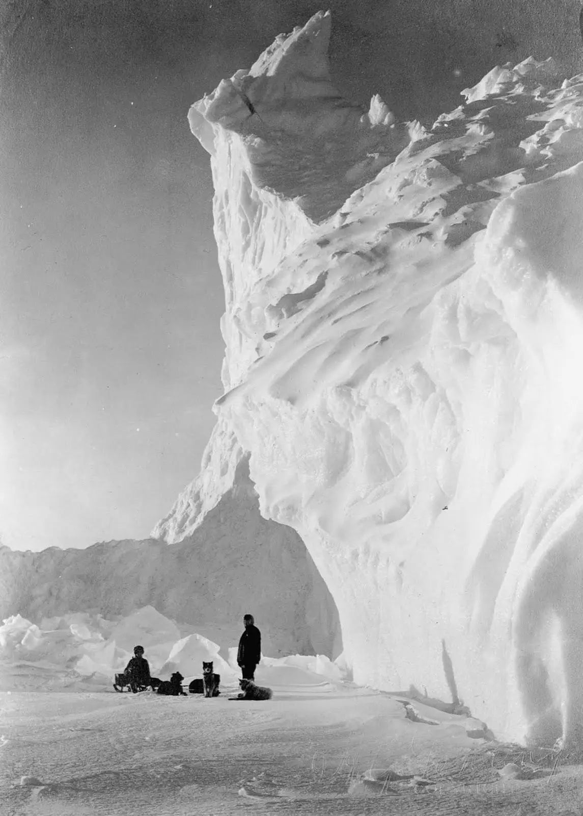 {{ product_title }} Fine Art Print | {{ product_vendor }} Jakero77 Herbert Ponting - Terra Nova Dog Team Rests by Iceberg (1911) - 17"x22" Art Print Art Print  Jakero77