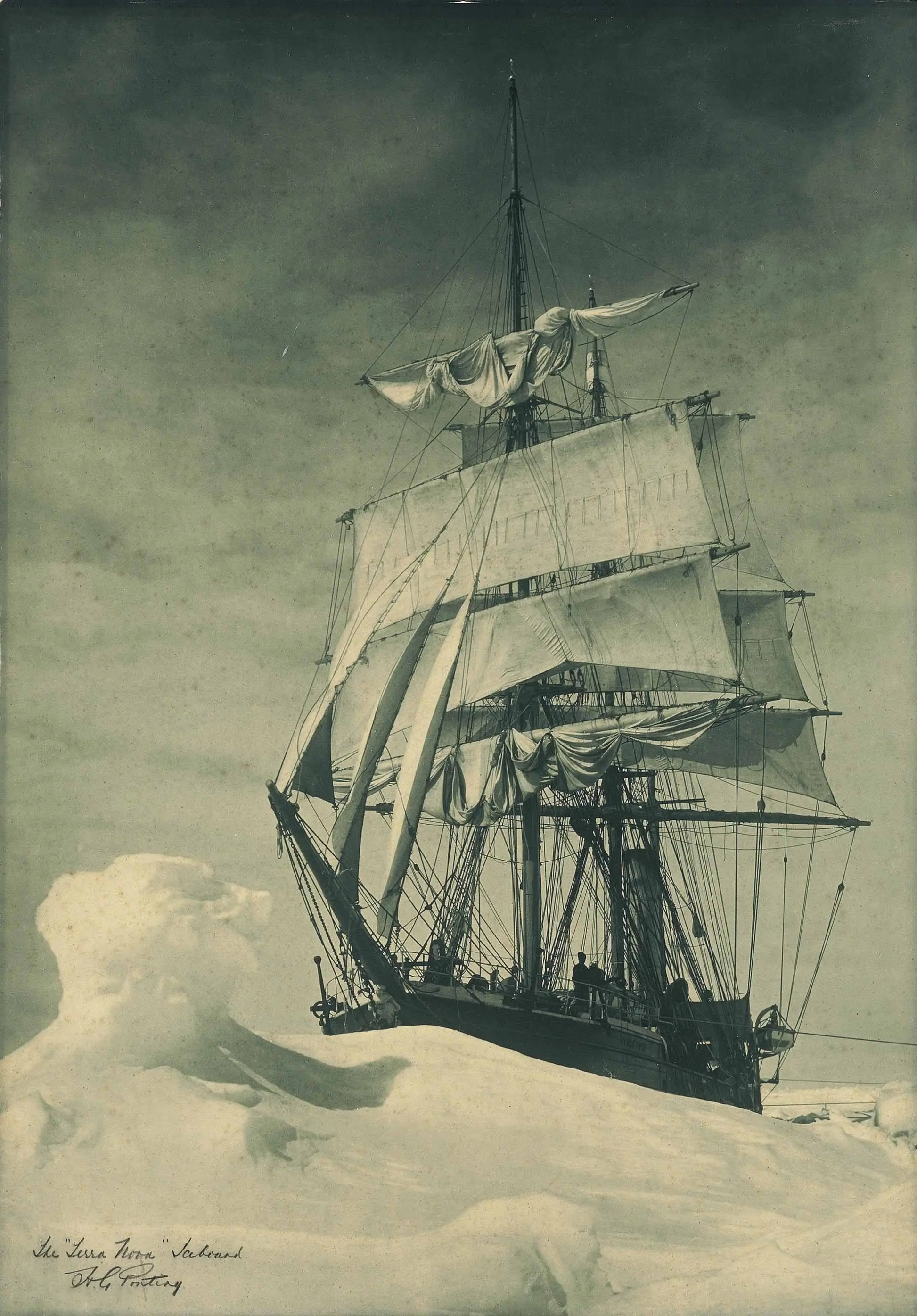 {{ product_title }} Fine Art Print | {{ product_vendor }} Jakero77 Herbert Ponting - Terra Nova Icebound (1911) Antarctic - 17"x22" Fine Art Print Art Print  Jakero77