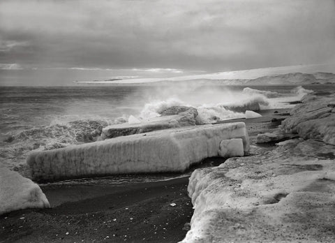{{ product_title }} Fine Art Print | {{ product_vendor }} Jakero77 Herbert Ponting - Wave Breaking at West Beach Antarctica (1911) - 17"x22" Print Art Print  Jakero77