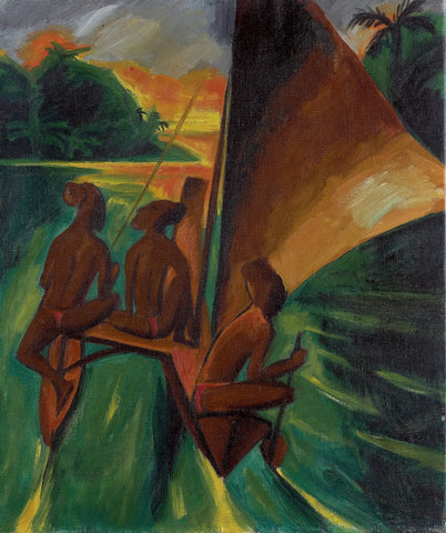 {{ product_title }} Fine Art Print | {{ product_vendor }} Jakero77 Hermann Max Pechstein - In the Canoe, Outrigger (1917) - 17"x22" Fine Art Print Art Print  Jakero77