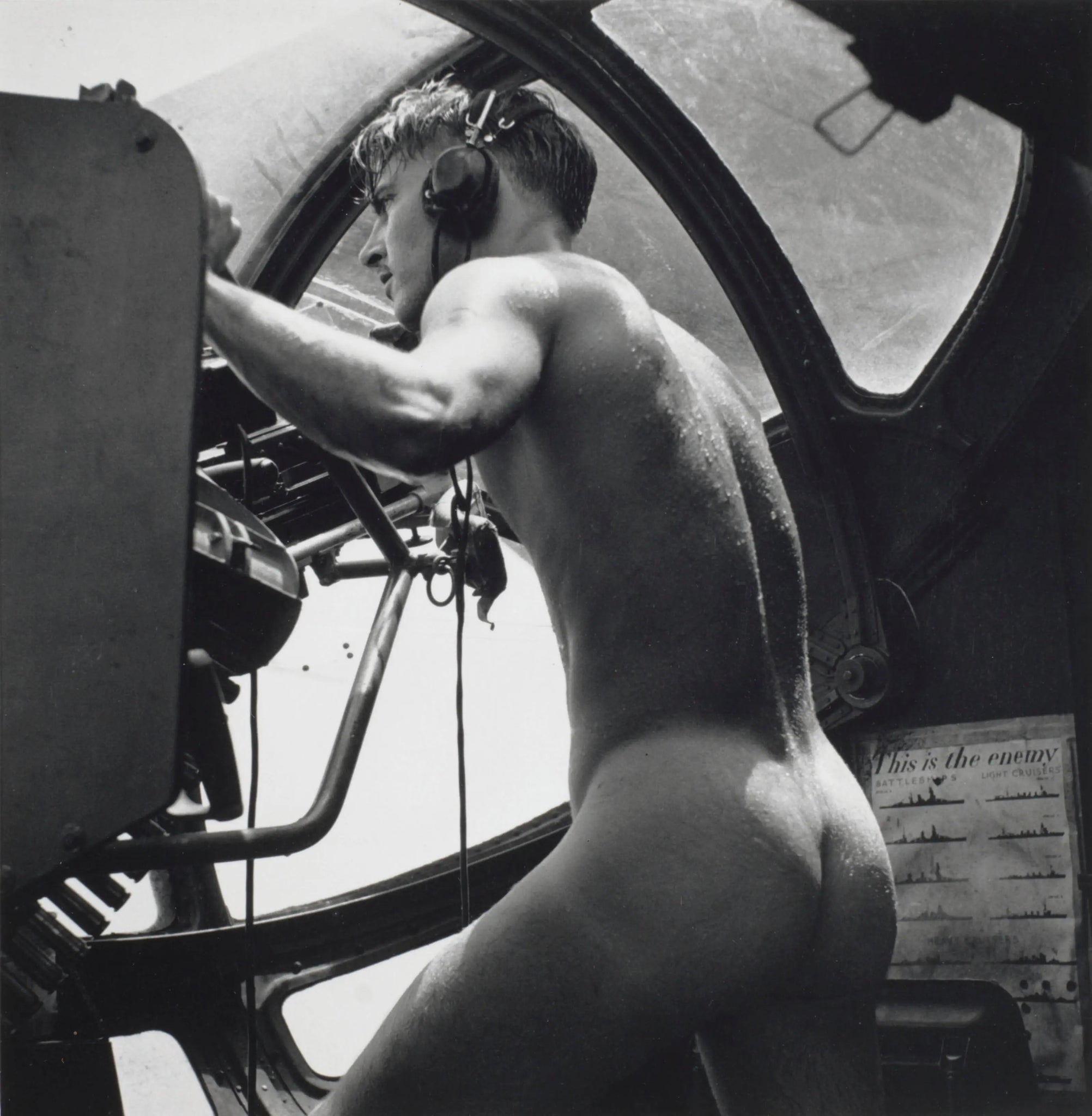 {{ product_title }} Fine Art Print | {{ product_vendor }} Jakero77 Horace Bristol - Nude Navy Blister Gunner Rescue @ Rabaul WW2 (1944) Butt - 17"x22" Fine Art Print Art Print  Jakero77