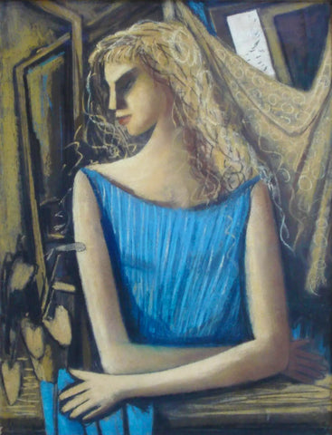 {{ product_title }} Fine Art Print | {{ product_vendor }} Jakero77 Horst Strempel - A Girl at the Window (1958) - 17" x 22" Fine Art Print Art Print  Jakero77