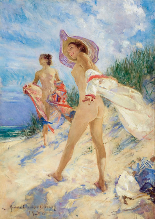 {{ product_title }} Fine Art Print | {{ product_vendor }} Jakero77 Howard Chandler Christy - After The Storm (1936) Nude Beach - 17"x22" Art Print Art Print  Jakero77