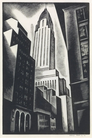 {{ product_title }} Fine Art Print | {{ product_vendor }} Jakero77 Howard Cook - Chrysler Building New York (1931) Signed - 17" x 22" Fine Art Print Art Print  Jakero77