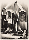 {{ product_title }} Fine Art Print | {{ product_vendor }} Jakero77 Howard Norton Cook - Lower Manhattan (1930) Signed - 17" x 22" Fine Art Print Art Print  Jakero77
