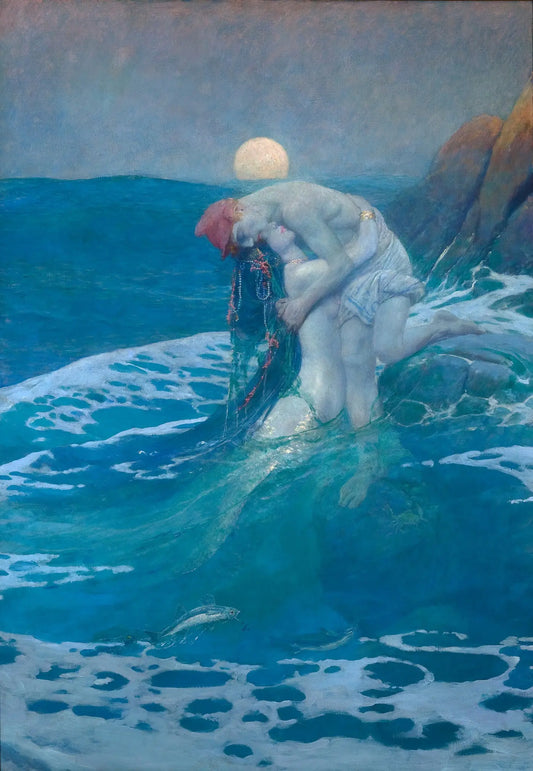 {{ product_title }} Fine Art Print | {{ product_vendor }} Jakero77 Howard Pyle - The Mermaid and Her Lover (1910) Nude - 17" x 22" Fine Art Print Art Print  Jakero77