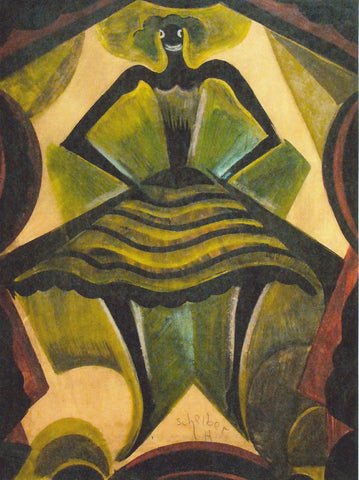 {{ product_title }} Fine Art Print | {{ product_vendor }} Jakero77 Hugó Scheiber - Theater Scene with a Dancer (1920) Signed - 17" x 22" Art Print Art Print  Jakero77