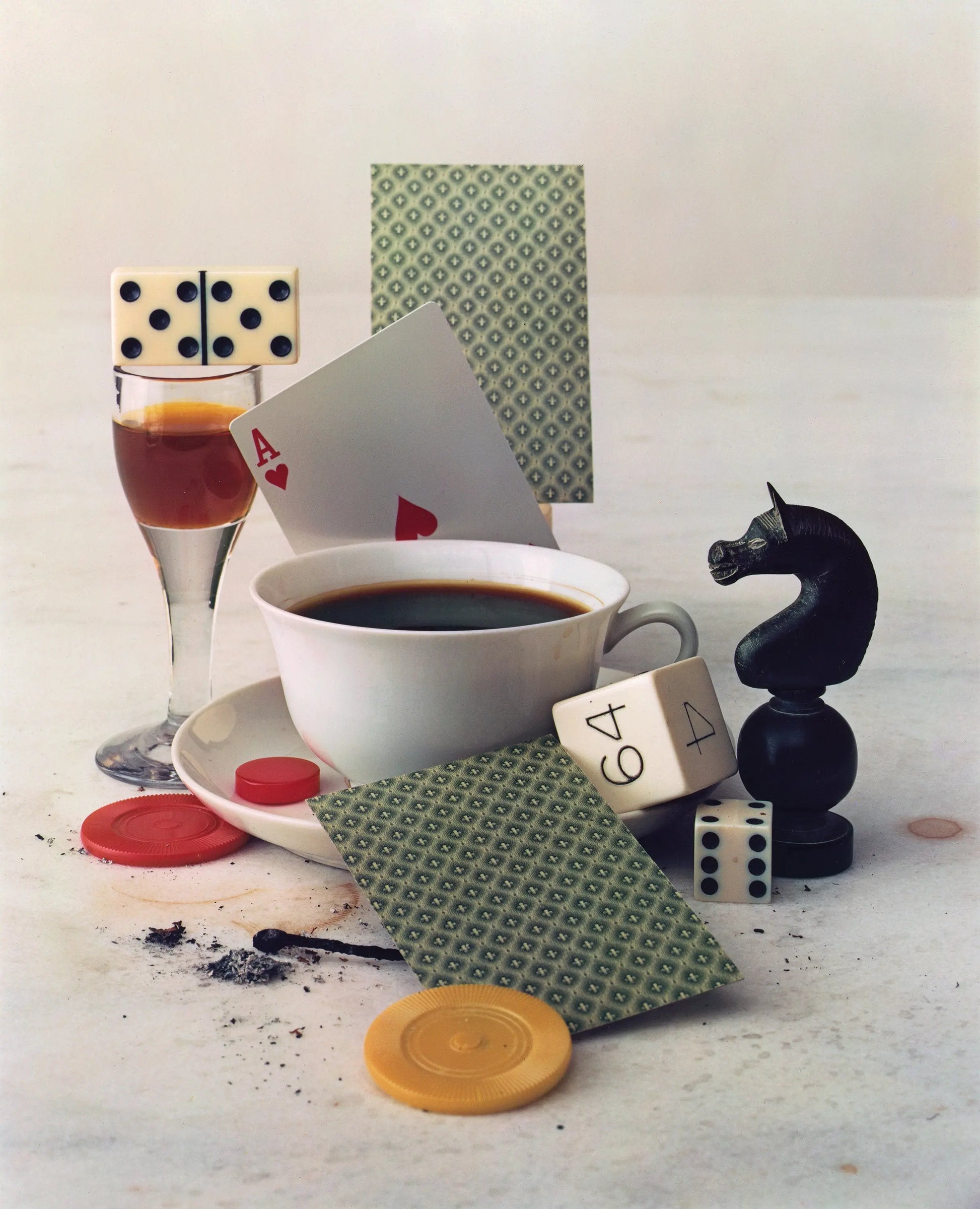 {{ product_title }} Fine Art Print | {{ product_vendor }} Jakero77 Irving Penn - After Dinner Coffee & Games Gambling Still Life (1947) - 17"x22" Print Art Print  Jakero77