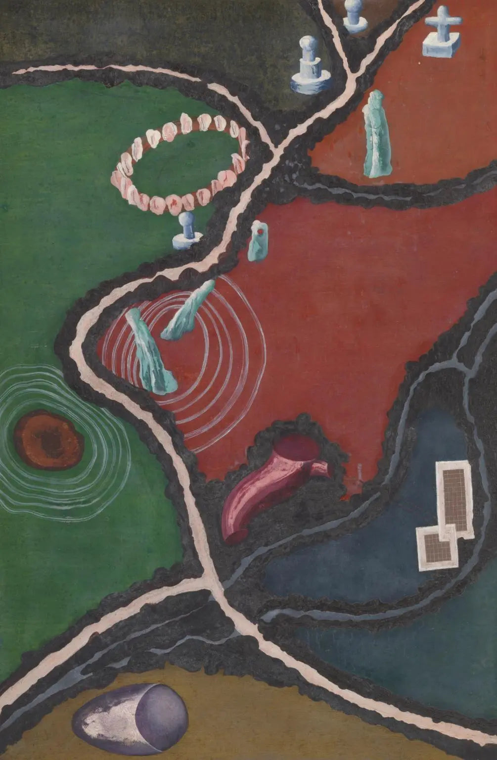 {{ product_title }} Fine Art Print | {{ product_vendor }} Jakero77 Ithell Colquhoun - Landscape with Antiquities (Lamorna) 1950 - 17"x22" Art Print Art Print  Jakero77