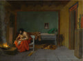 {{ product_title }} Fine Art Print | {{ product_vendor }} Jakero77 J L Gerome - Story of Anacreon 2 Young Love's Shivering Limbs the Embers (1899) Signed - 17" x 22" Fine Art Print Art Print  Jakero77