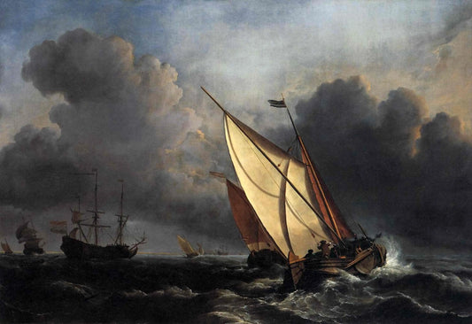 {{ product_title }} Fine Art Print | {{ product_vendor }} Jakero77 J. M. W. Turner - Dutch Fishing Boats in a Storm (1801) - 17"x22" Fine Art Print Art Print  Jakero77