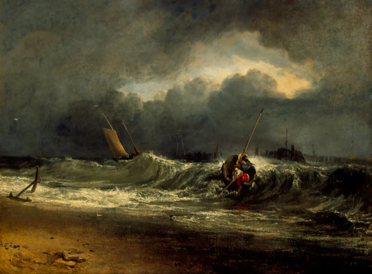 {{ product_title }} Fine Art Print | {{ product_vendor }} Jakero77 J. M. W. Turner - Fishermen upon a Lee-Shore, in Squally Weather (1802) - 17" x 22" Fine Art Print Art Print  Jakero77