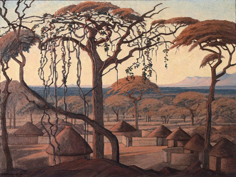 {{ product_title }} Fine Art Print | {{ product_vendor }} Jakero77 Jacobus Hendrik Pierneef - A View Over Chuniespoort (1945) - 17"x22" Art Print Art Print  Jakero77