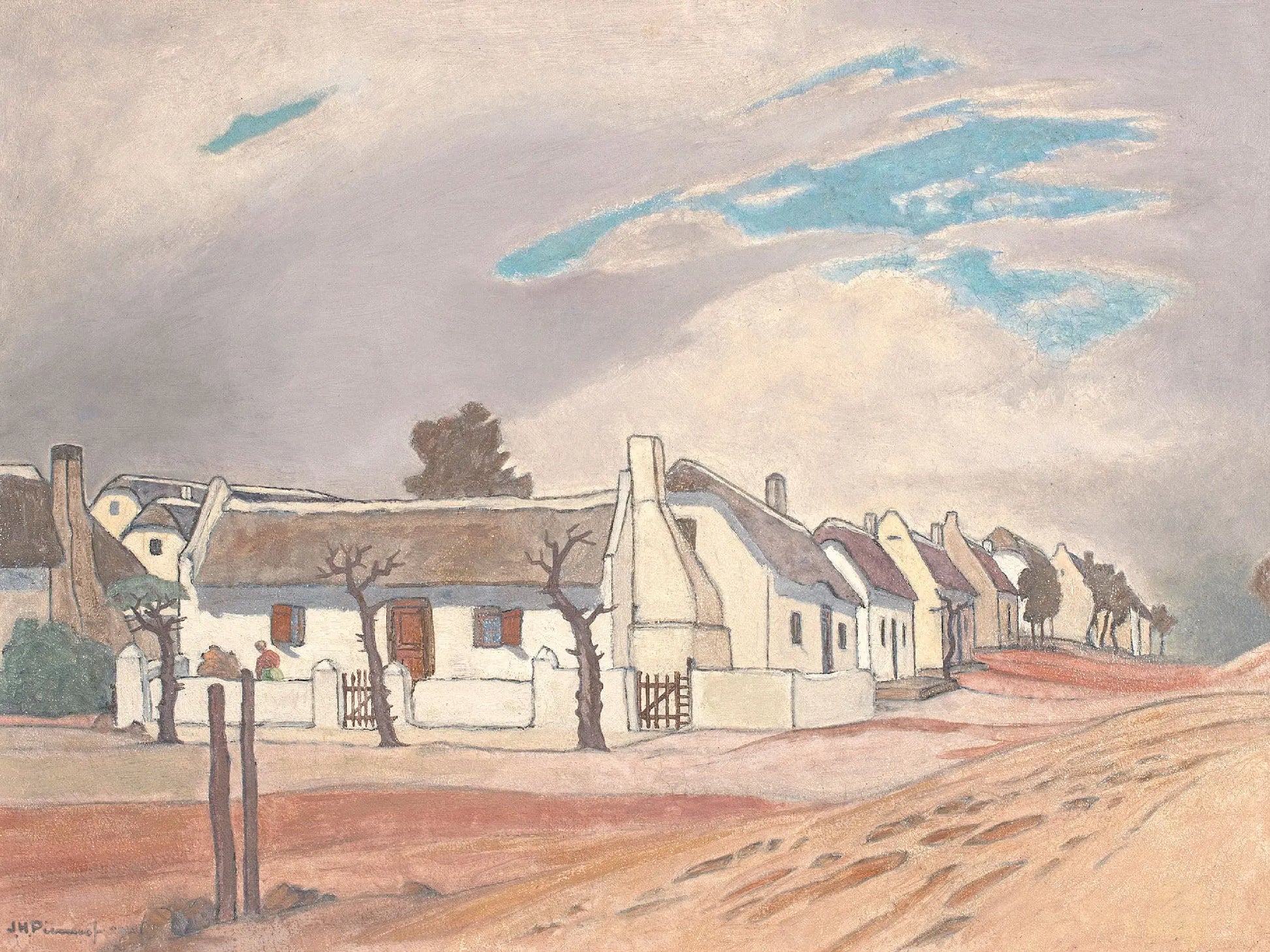 {{ product_title }} Fine Art Print | {{ product_vendor }} Jakero77 Jacobus Hendrik Pierneef - Biblical Elim Town (1950) - 17" x 22" Fine Art Print Art Print  Jakero77