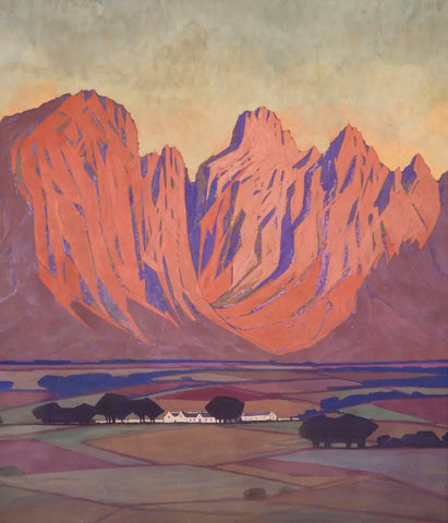 {{ product_title }} Fine Art Print | {{ product_vendor }} Jakero77 Jacobus Hendrik Pierneef - Cape Farmlands (circa 1930) - 17"x22" Fine Art Print Art Print  Jakero77