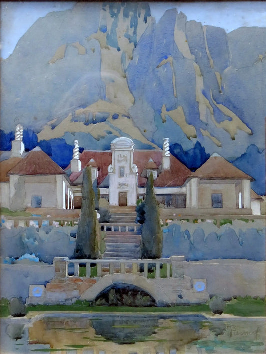 {{ product_title }} Fine Art Print | {{ product_vendor }} Jakero77 Jacobus Hendrik Pierneef - Luncarty House Newlands Cape Town 1920s - 17"x22" Print Art Print  Jakero77