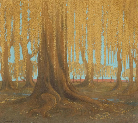 {{ product_title }} Fine Art Print | {{ product_vendor }} Jakero77 Jacobus Hendrik Pierneef - Willow Trees South Africa (1913) - 17" x 22" Art Print Art Print  Jakero77