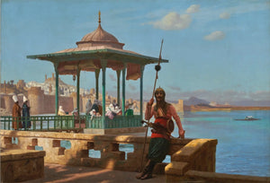{{ product_title }} Fine Art Print | {{ product_vendor }} Jakero77 Jean Leon Gerome - A Harem in the Kiosk (1870) Signed - 17" x 22" Fine Art Print Art Print  Jakero77