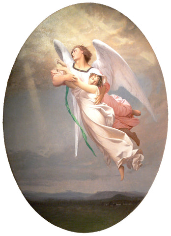 {{ product_title }} Fine Art Print | {{ product_vendor }} Jakero77 Jean Leon Gerome - A Soul Taken Away by an Angel (1853) - 17" x 22" Fine Art Print Art Print  Jakero77