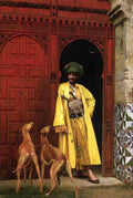 {{ product_title }} Fine Art Print | {{ product_vendor }} Jakero77 Jean Leon Gerome - An Arab & His Dogs (1875) - 17" x 22" Fine Art Print Art Print  Jakero77