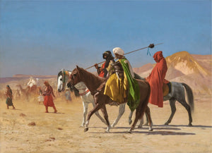 {{ product_title }} Fine Art Print | {{ product_vendor }} Jakero77 Jean Leon Gerome - Arabs Crossing the Desert (1870) Signed - 17" x 22" Art Print Art Print  Jakero77