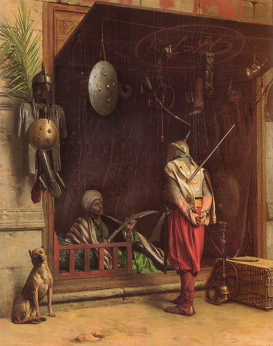 {{ product_title }} Fine Art Print | {{ product_vendor }} Jakero77 Jean Leon Gerome - Arms Dealer in Cairo (Signed) - 17" x 22" Fine Art Print Art Print  Jakero77