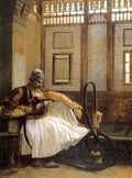 {{ product_title }} Fine Art Print | {{ product_vendor }} Jakero77 Jean Leon Gerome - Arnautm Smoking (1865) Signed - 17" x 22" Fine Art Print Art Print  Jakero77