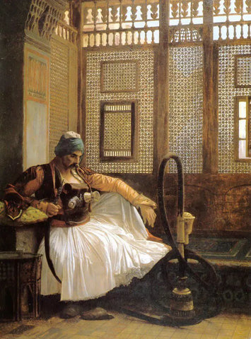 {{ product_title }} Fine Art Print | {{ product_vendor }} Jakero77 Jean Leon Gerome - Arnautm Smoking (1865) Signed - 17" x 22" Fine Art Print Art Print  Jakero77