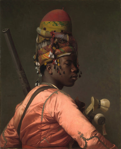 {{ product_title }} Fine Art Print | {{ product_vendor }} Jakero77 Jean Leon Gerome - Black Bashi Bazouk (1868) Signed - 17" x 22" Fine Art Print Art Print  Jakero77