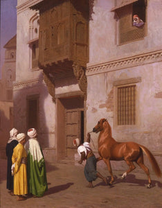 {{ product_title }} Fine Art Print | {{ product_vendor }} Jakero77 Jean Leon Gerome - Cairene Horse Dealer (Signed) - 17" x 22" Fine Art Print Art Print  Jakero77