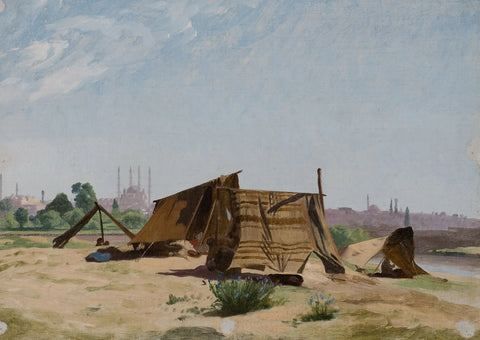 {{ product_title }} Fine Art Print | {{ product_vendor }} Jakero77 Jean Leon Gerome - Camp Near Constantinople (1878) - 17" x 22" Fine Art Print Art Print  Jakero77